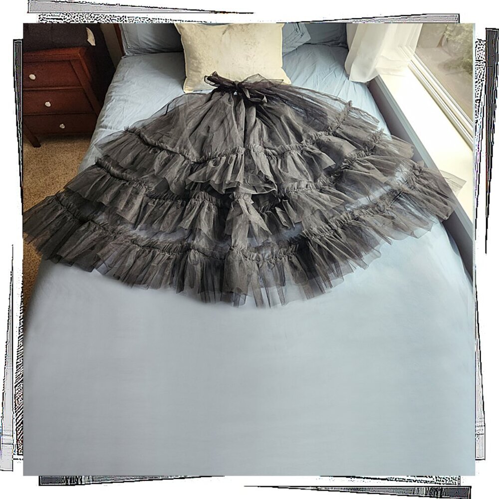 Anthropologie Black Strapless Tulle Dress - Picture 10 of 10